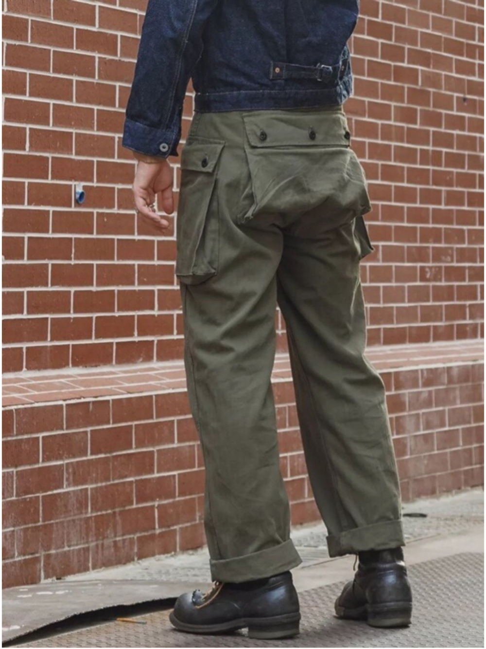 Bronson 13oz Heavyweight HBT Modified P-44 Pants Loose Trousers Cargo Pants W30